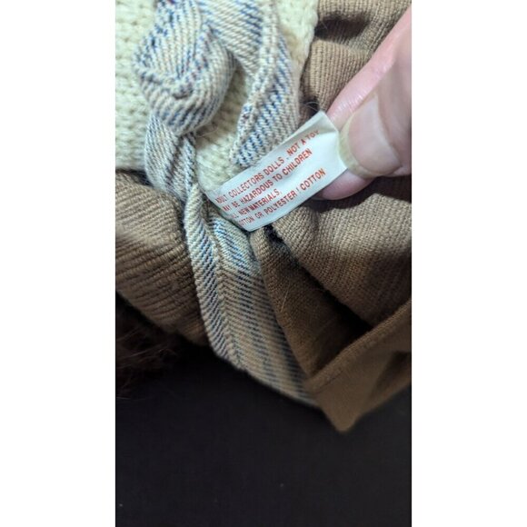 Vintage Doll Brown Yarn Hair Knitted Top Hooded Dress Lace-Up Boots 11" - Picture 6 of 9